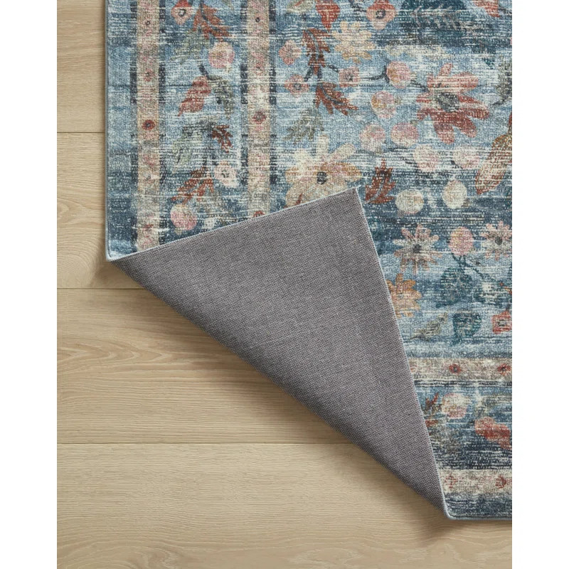 Rifle Paper Co. x Loloi Courtyard Blue Area Rug feat. CloudPile | Wayfair North America