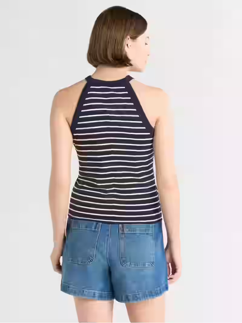 Free Assembly Women's Sleeveless Halter Tank Top, Sizes XS-XXL | Walmart (US)