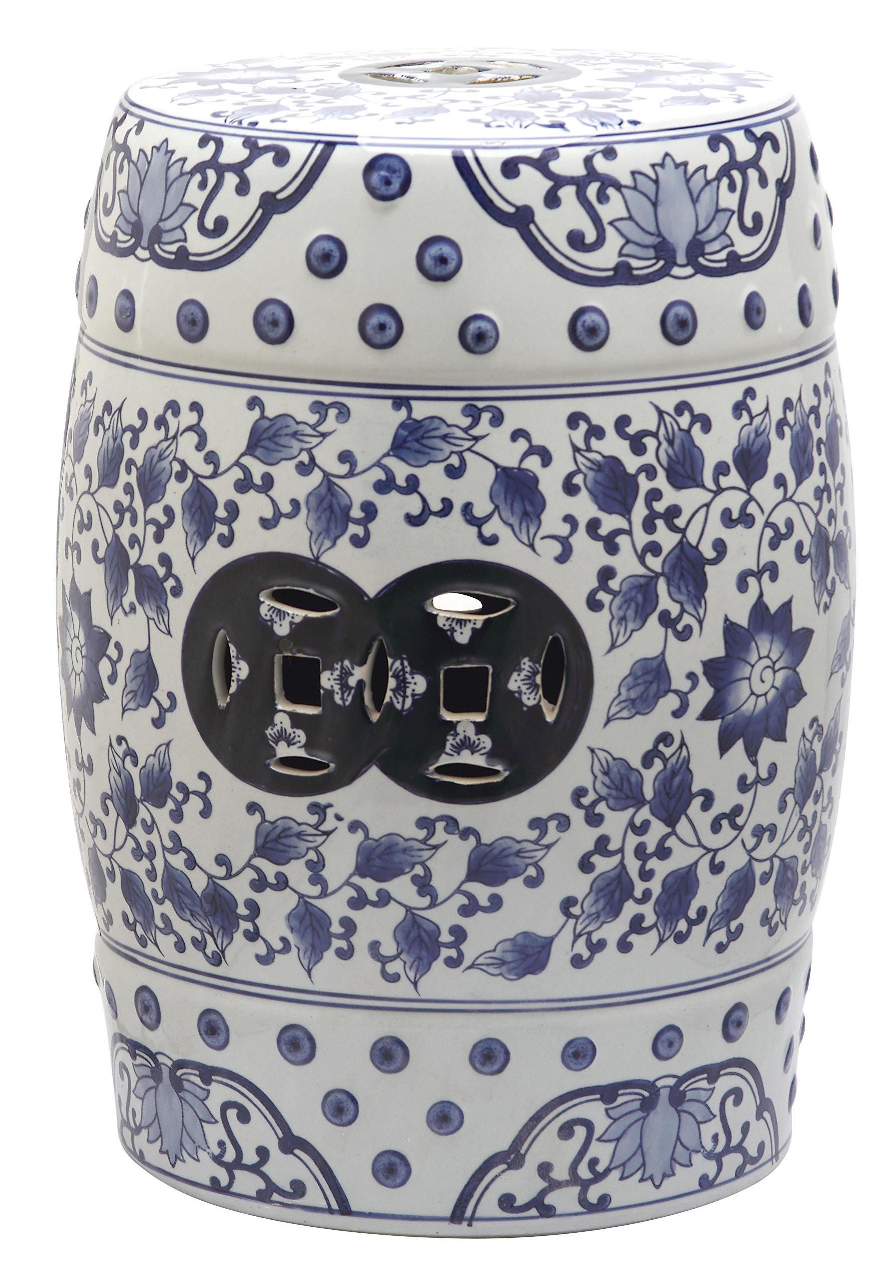 Safavieh Tao Ceramic Decorative Garden Stool, Blue and White | Amazon (US)