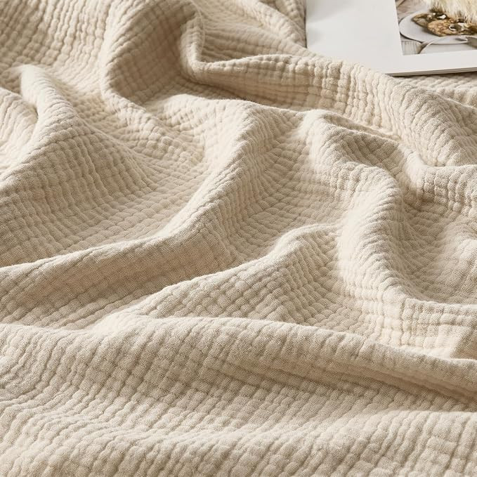 WDCOZY Muslin Throw Blanket 100% Cotton Blankets 4-Layer Breathable Lightweight Soft for Couch Bo... | Amazon (US)
