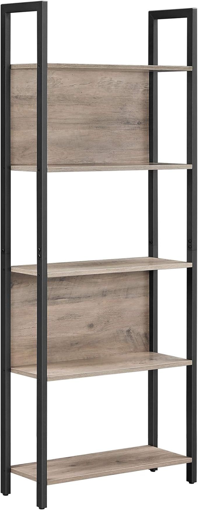 VASAGLE 5-Tier Bookshelf, Book Shelf, Industrial Bookcase, with Steel Frame, for Living Room, Hom... | Amazon (US)