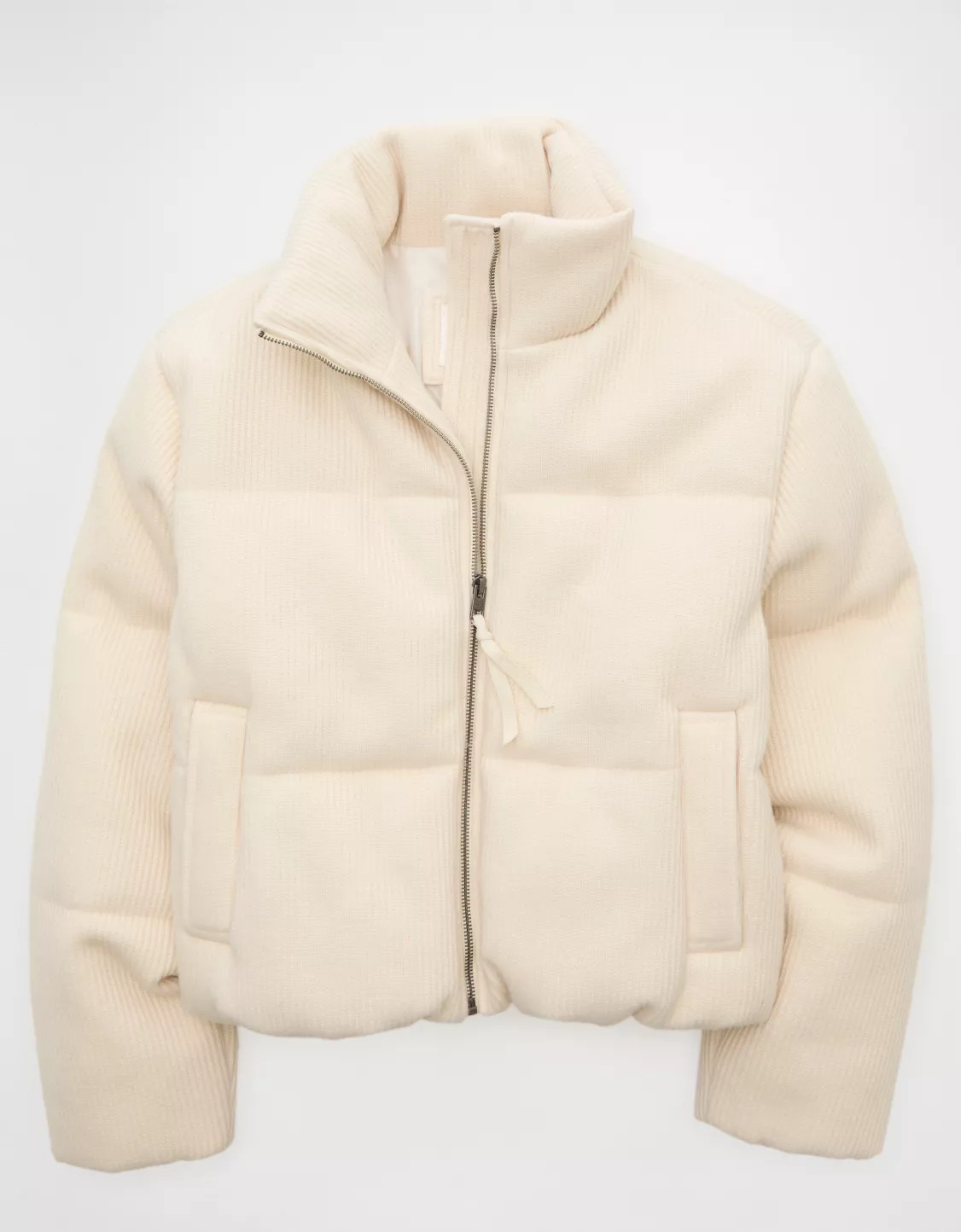 AE Cropped Sweater Puffer Jacket | American Eagle Outfitters (US & CA)