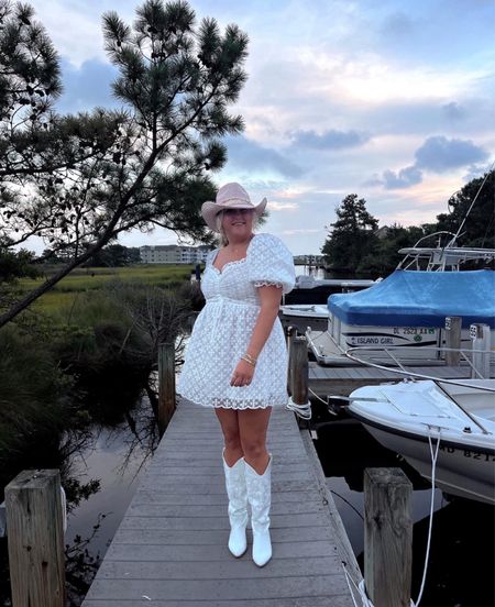 This white dress is so perfect for anything bridal! I paired with some white cowboy boots which would make the perfect outfit for Nashville or even a country concert! Country concert outfit, white dress, graduation dress, bridal shower dresss

#LTKFestival #LTKMidsize #LTKWedding