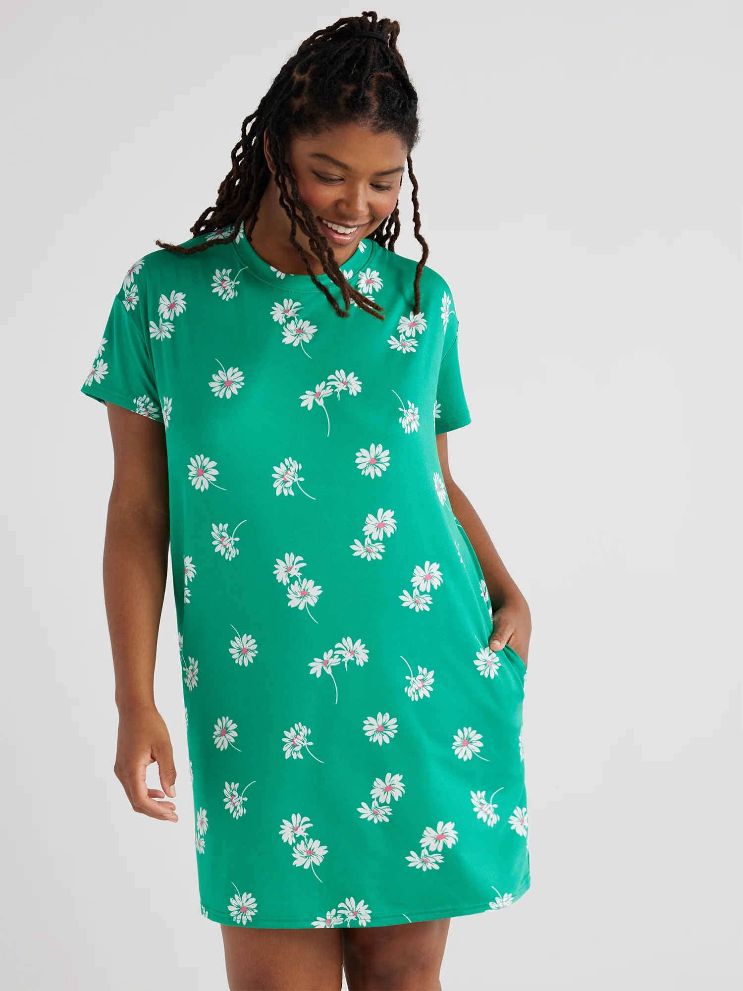Joyspun Women's Short Sleeve Sleepshirt, Sizes S/M to 2X/3X | Walmart (US)