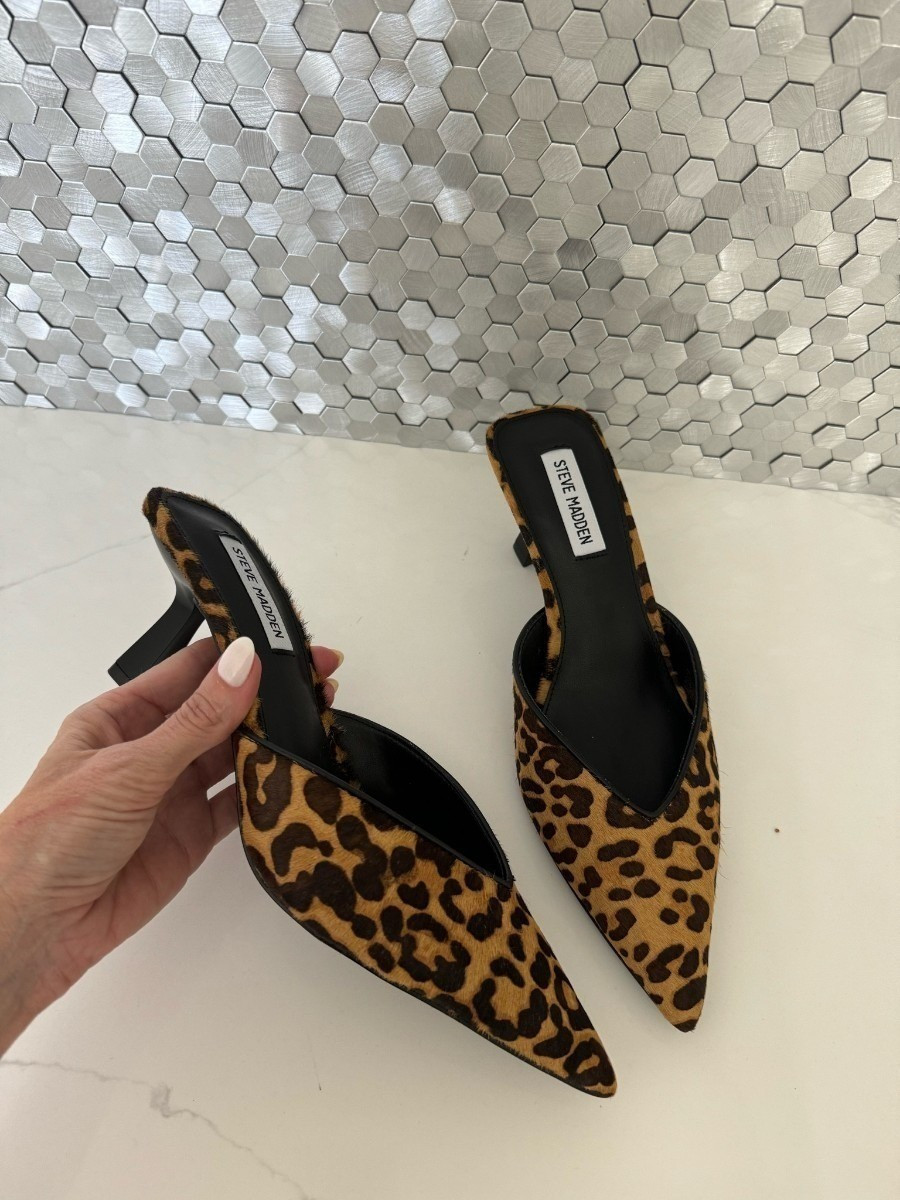 Steve Madden Leopard Mules AFFINITY Leopard Patent Women's Multi