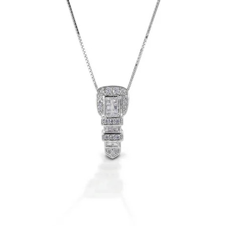 Kelly Herd Clear Ranger Style Buckle Necklace - Sterling Silver | Walmart (US)