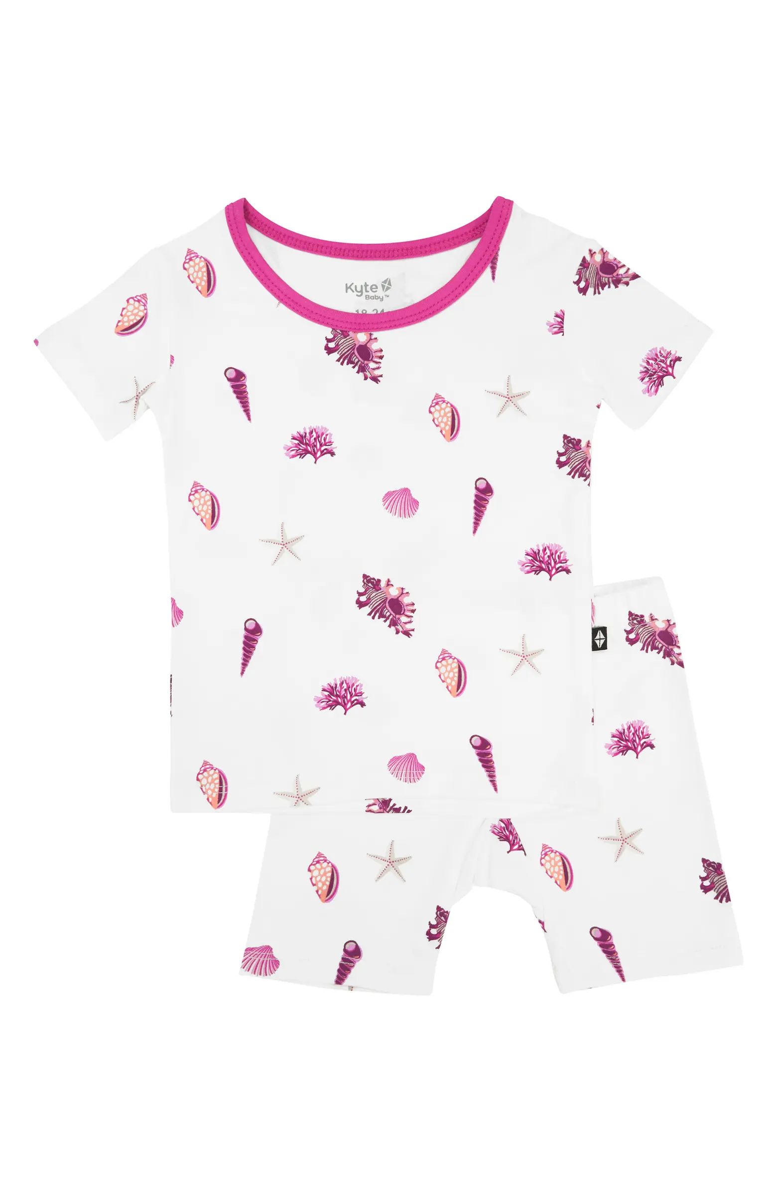 Kyte BABY Kids' Sea Shell Print 2-Piece Short Sleeve Pajama Set | Nordstromrack | Nordstrom Rack