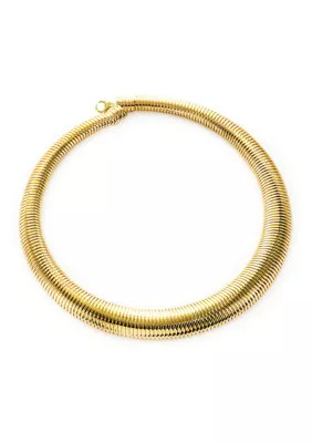 Belk Gold Plated Domed Flat Collar Necklace | Belk