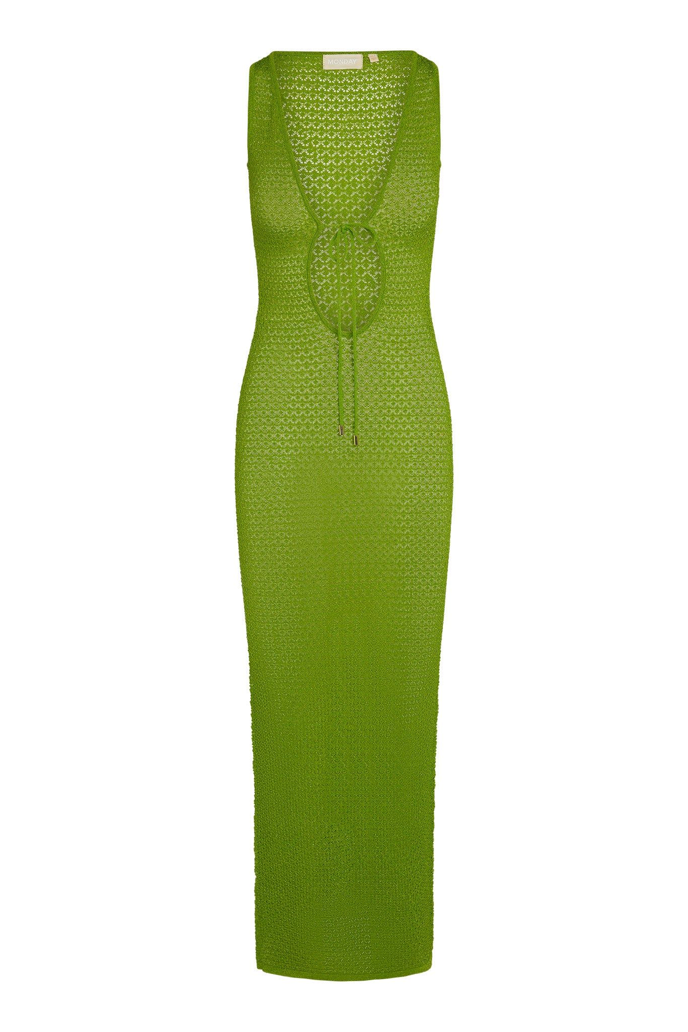 Monte Carlo Tie Dress - Cypress Lurex Lace Crochet | Monday Swimwear