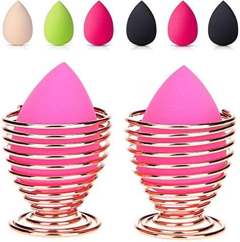 LanMa Beauty Sponge Blender Holder,(2 Pack Rose Gold) Makeup Sponge Drying Stand Storage Egg Powder  | Amazon (US)