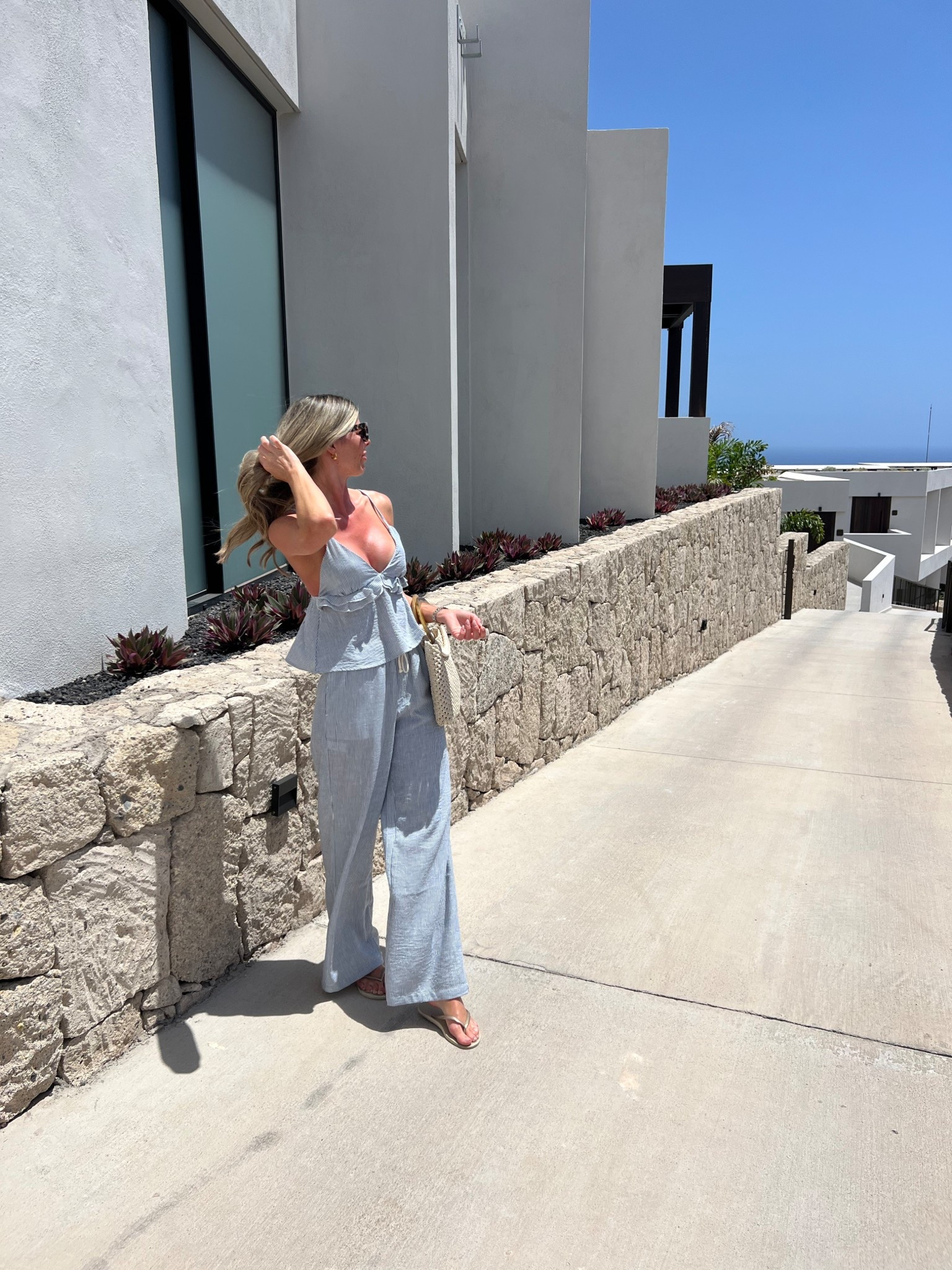 Summer Co Ord linen 🤍 🐚 

Summer holiday outfits linen striped trousers cropped top vacay Europe sun 

#LTKtravel #LTKuk #LTKsummer