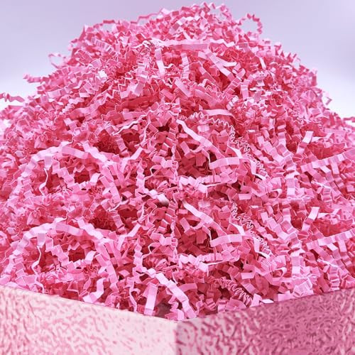 DOTUHAO Crinkle Cut Paper Shred, Pink Color Crinkle Paper 4 oz Gift Basket Filler, Gift Box Filler Papers Shreds, Basket Filling (Pink, 4 OZ) | Amazon (US)