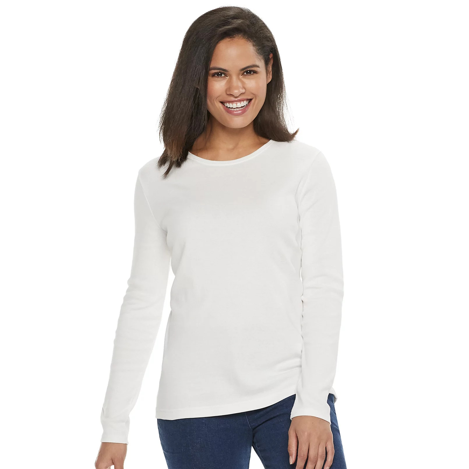 Women's Croft & Barrow® Essential Long-Sleeve Crewneck Tee | Kohl's