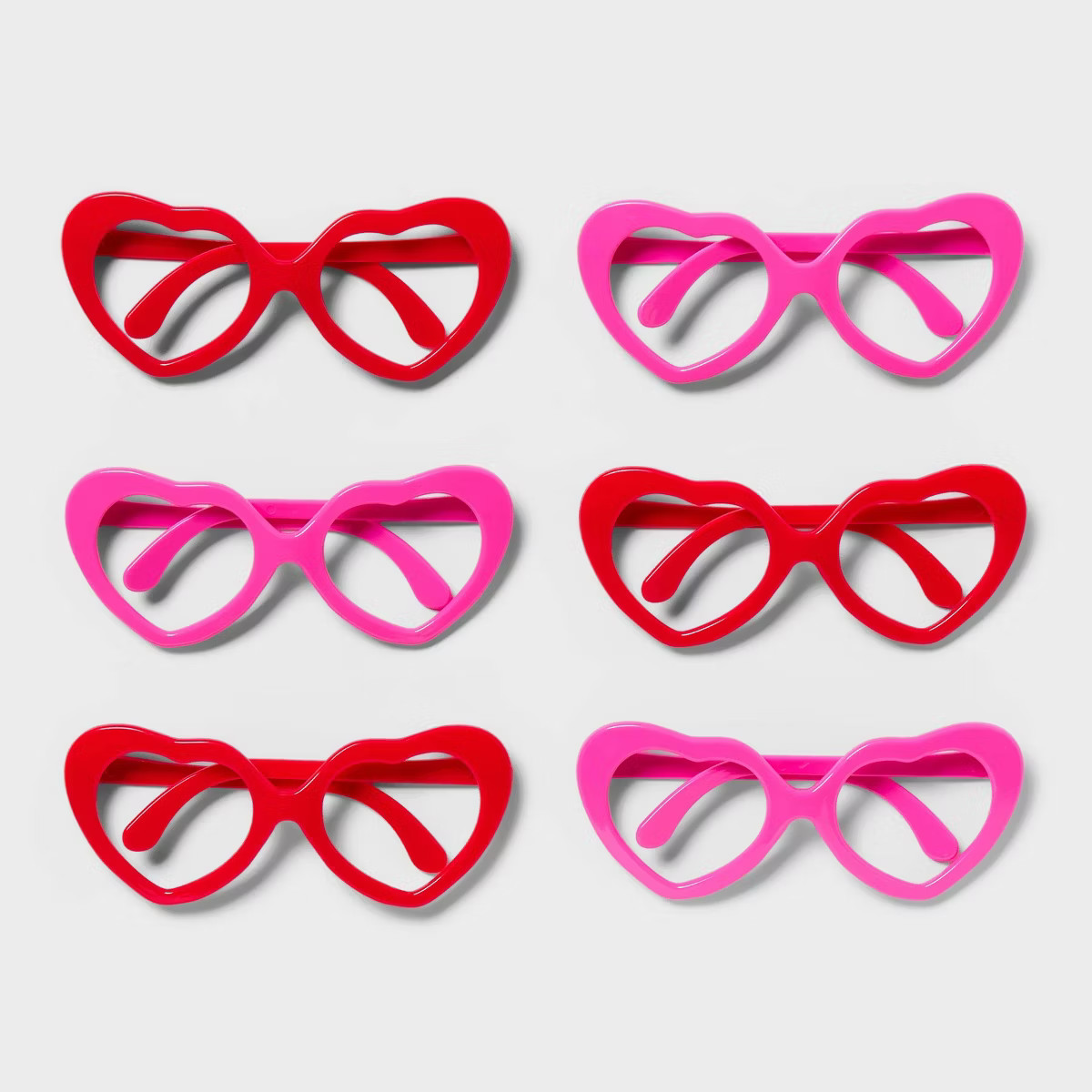 6ct Valentine's Day Heart Shaped Glasses Party Favor Set - Spritz™ | Target