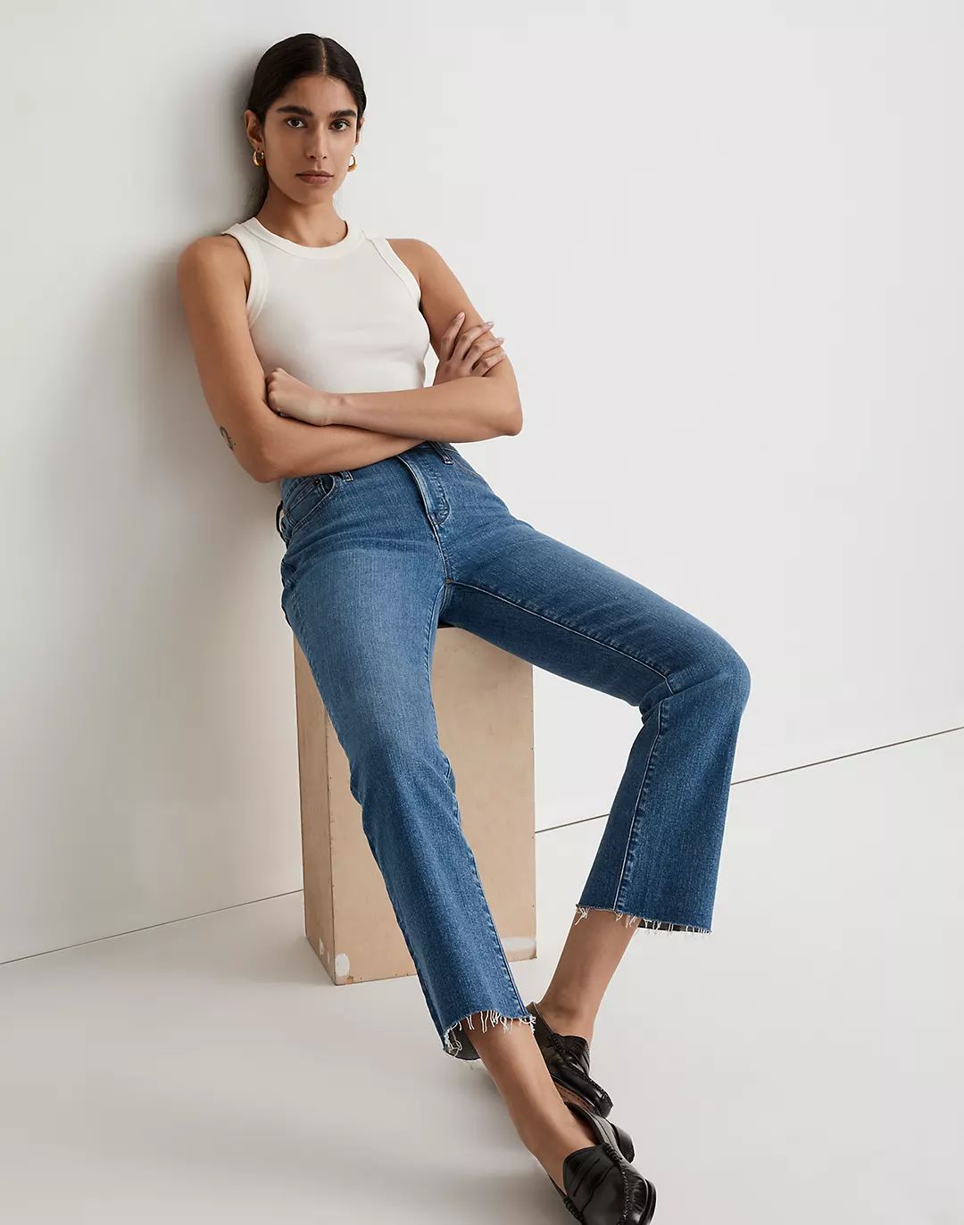 Kick Out Crop Jeans in Cherryville Wash: Raw-Hem Edition | Madewell