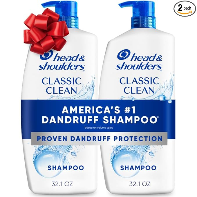 Head & Shoulders Anti-Dandruff Shampoo, Classic Clean Shampoo Twin Pack, 1% Pyrithione Zinc, Flak... | Amazon (US)
