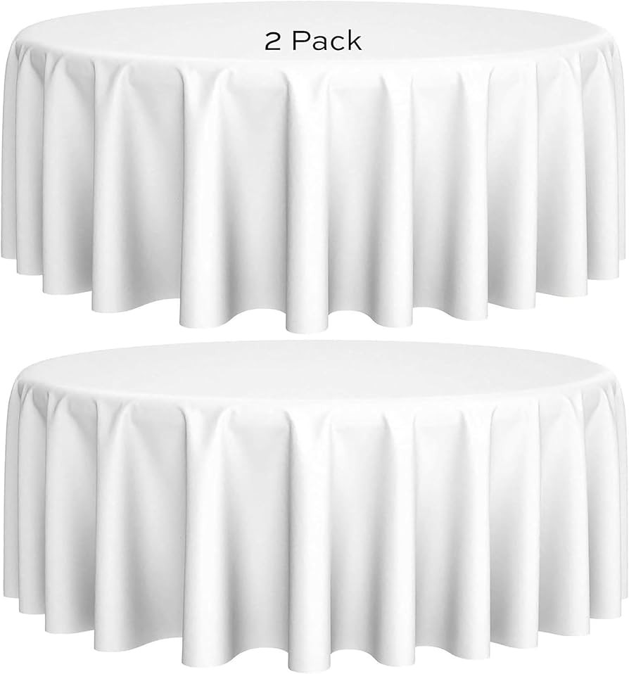 [2 Pack] 120" Round Premium Tablecloths for Wedding | Banquet | Restaurant | 200 GSM Washable Fab... | Amazon (US)