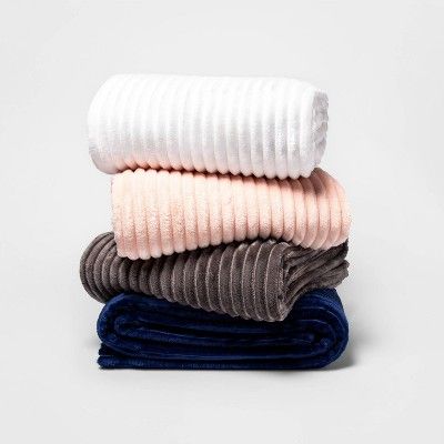 Ribbed Plush Bed Blanket - Room Essentials™ | Target