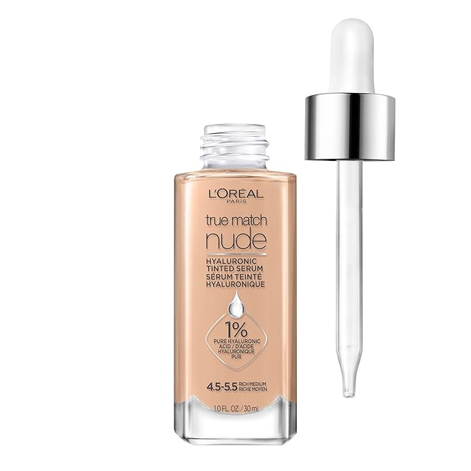 L'Oreal Paris True Match Nude Hyaluronic Tinted Serum Foundation with 1% Hyaluronic acid, Rich Me... | Amazon (US)