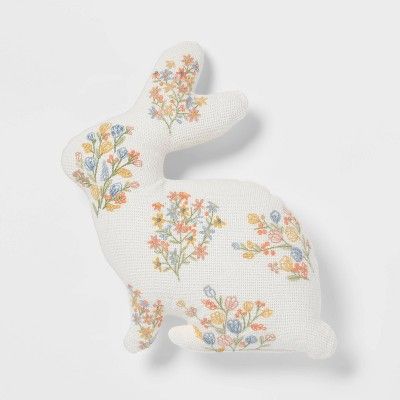 Floral Embroidered Bunny Shape Pillow - Threshold&#8482; | Target