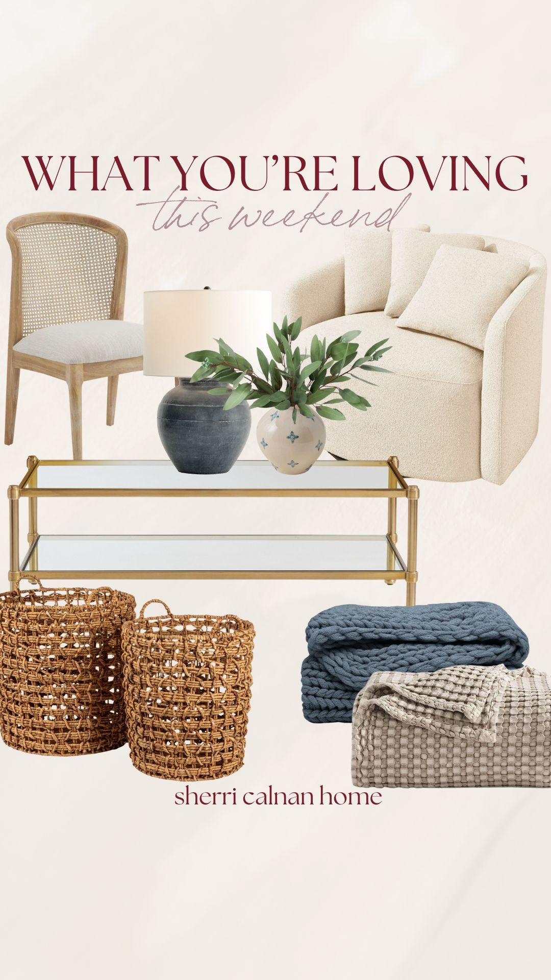 Weekend favorites you are loving featuring warm textures, cozy seating, and neutral decor pieces that make everyday spaces feel styled yet relaxed.
 Neutral home decor favorites, coastal living room decor, boucle chair styling, woven storage baskets, neutral accent furniture, organic modern home, sherri calnan home

#LTKHome