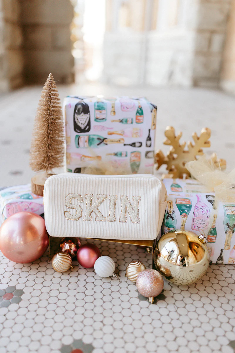 Skin Makeup Bag - Beige Corduroy | KenzKustomz