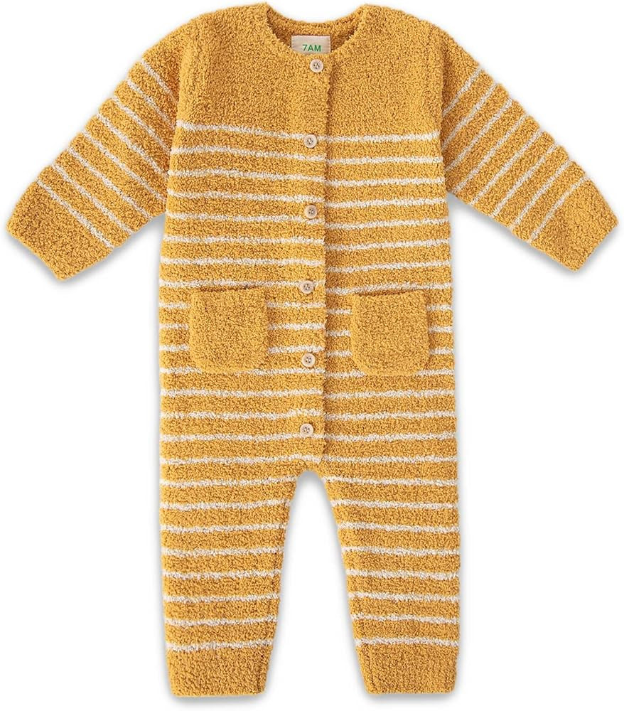 7AM Infant Romper Long Sleeve - Striped Toddler Romper Jumpsuits for Unisex Baby, Round Neck One ... | Amazon (US)
