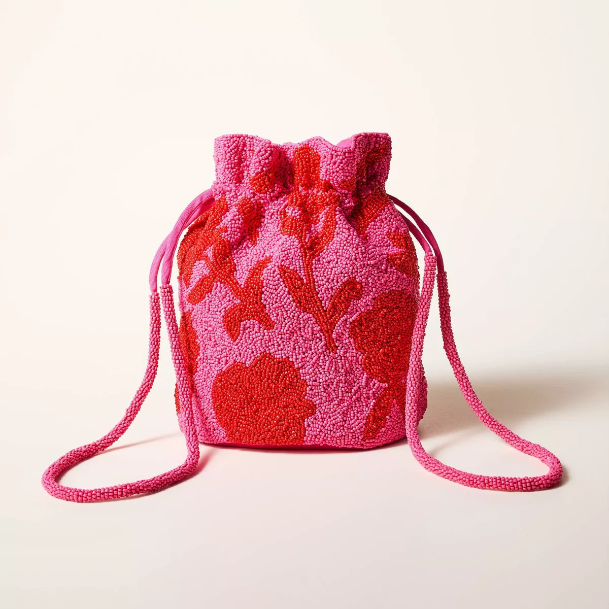 Beaded Classic Rose Drawstring Bucket Bag - kate spade new york x Target Pink/Red | Target