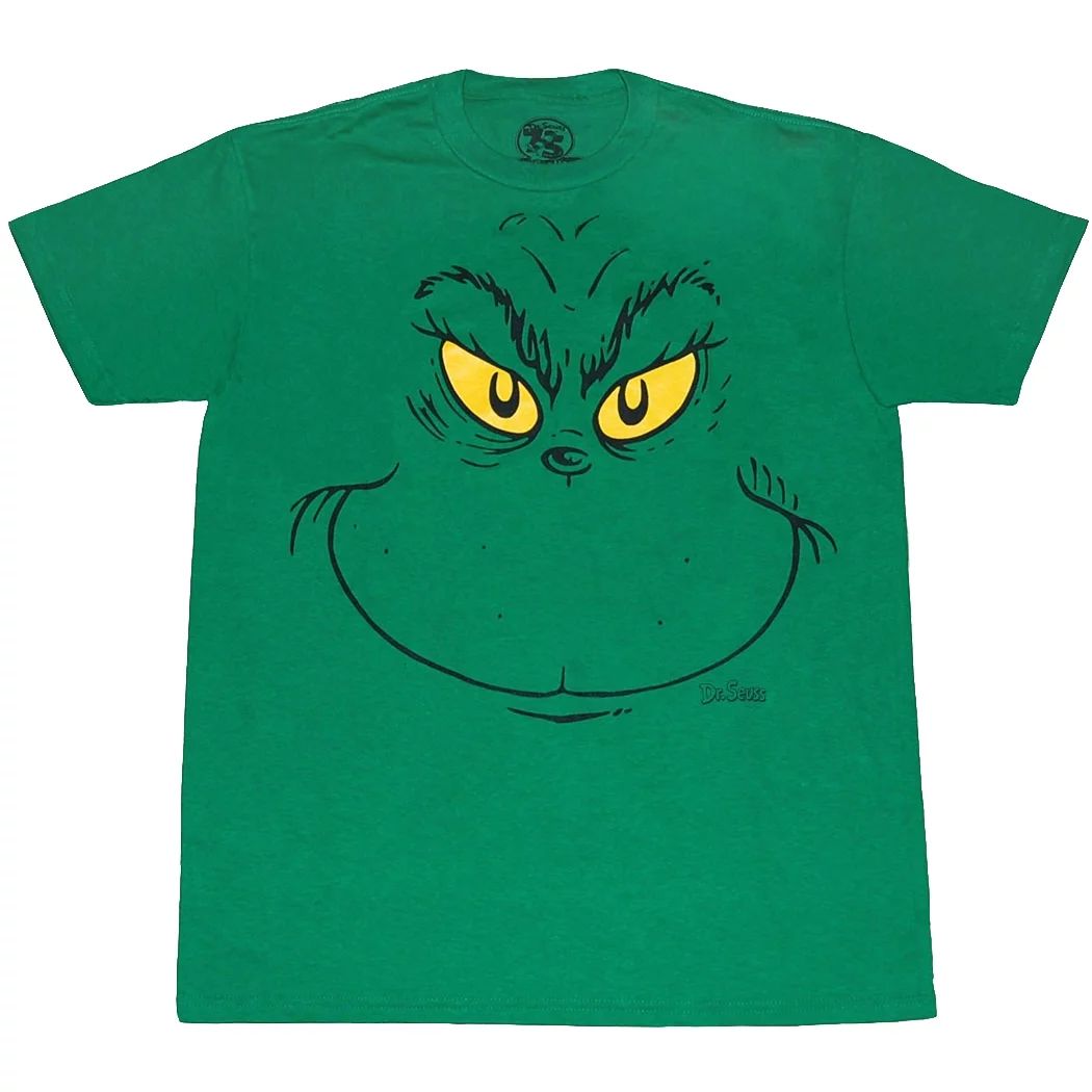 Dr. Seuss - Dr. Seuss Grinch Face Youth T-Shirt - Walmart.com | Walmart (US)