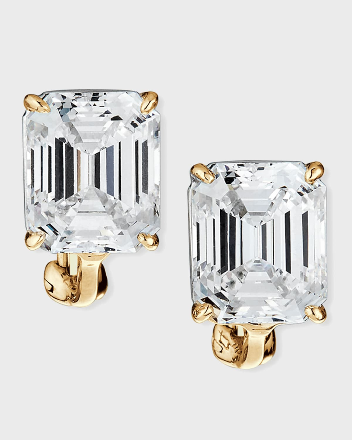 Sterling Silver 6.5ct Emerald-Cut Stud Earrings | Neiman Marcus