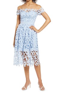 Click for more info about Bardot Off the Shoulder Lace A-Line Dress