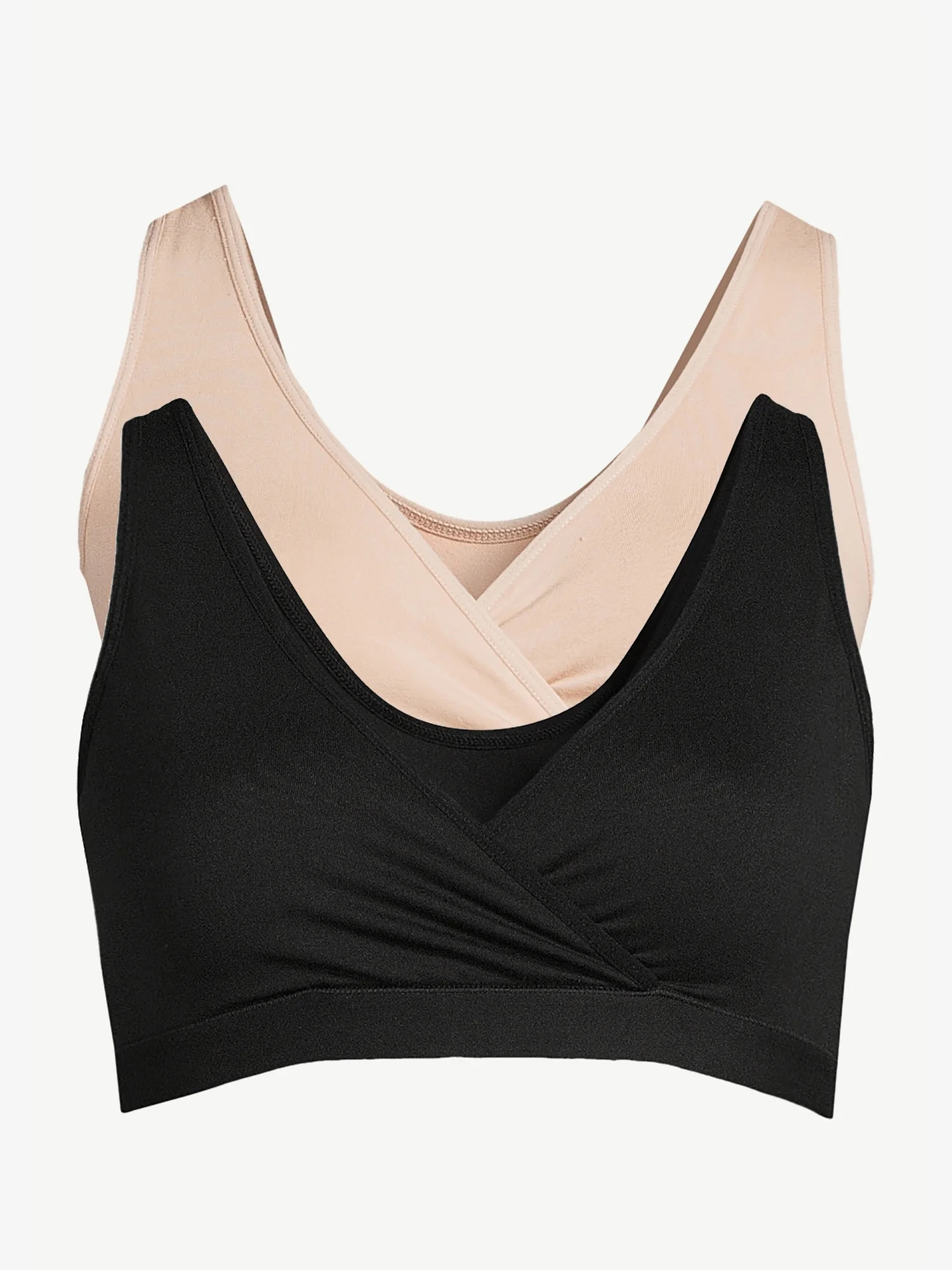 Joyspun Women's Maternity Wrap Front Nursing Bra, 2-Pack, Sizes S to XXXL | Walmart (US)