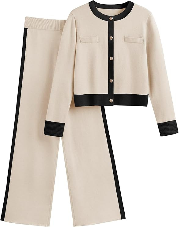 LILLUSORY Womens Lounge Sweater Sets 2 Piece Set Matching Cardigan Sweaters and Wide Leg Pants Fa... | Amazon (US)