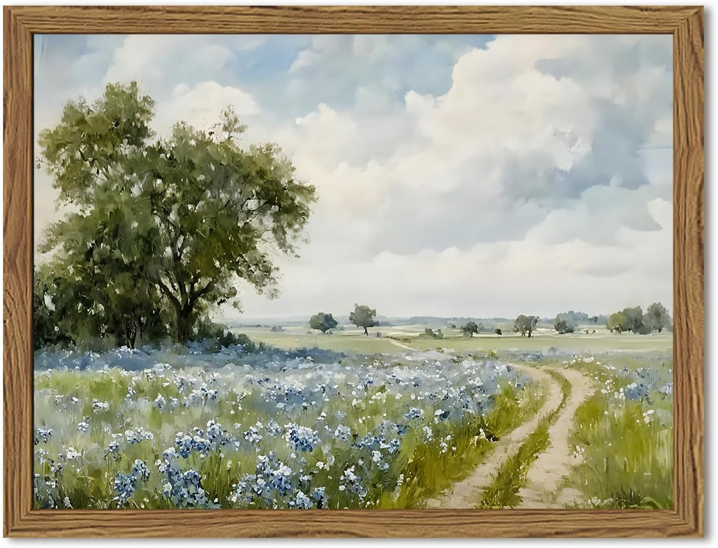 Framed Vintage Canvas Wall Art, Country Landscape Wildflower Field Wall Decor Paintings, Rustic N... | Amazon (US)