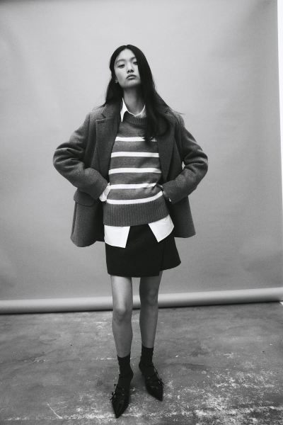 Loose Fit Sweater - Black/striped - Ladies | H&M US | H&M (US + CA)