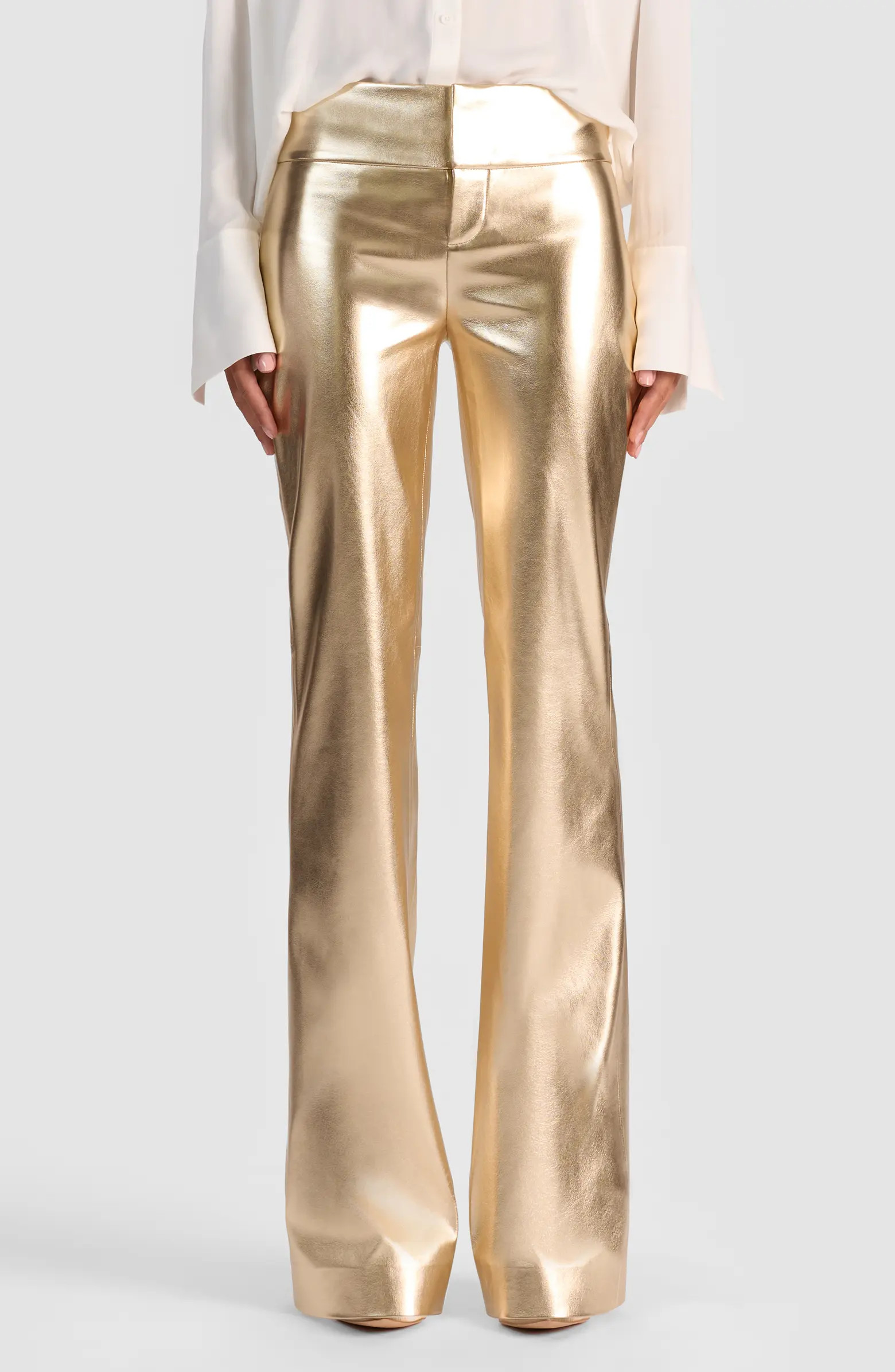 Alice + Olivia Metallic Faux Leather Pants | Nordstrom | Nordstrom
