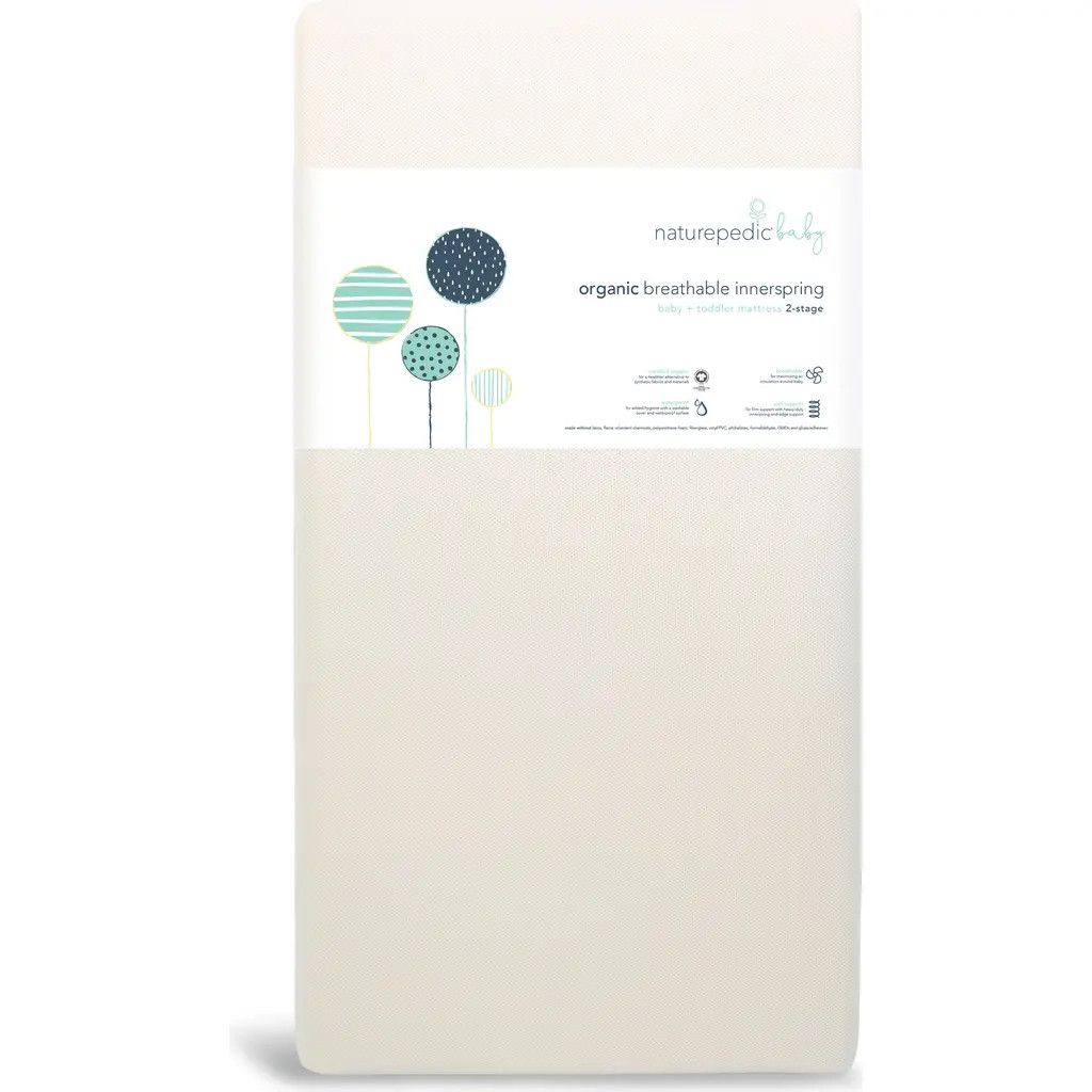 Naturepedic Organic Breathable Innerspring 2-Stage Crib Mattress in Natural at Nordstrom | Nordstrom