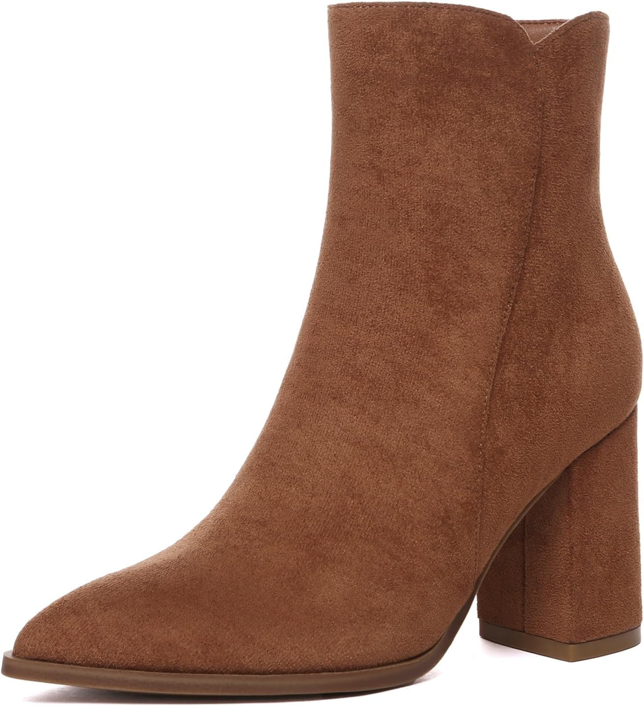 Women's Chunky High Heel Pointed Toe Ankle Booties | Amazon (US)
