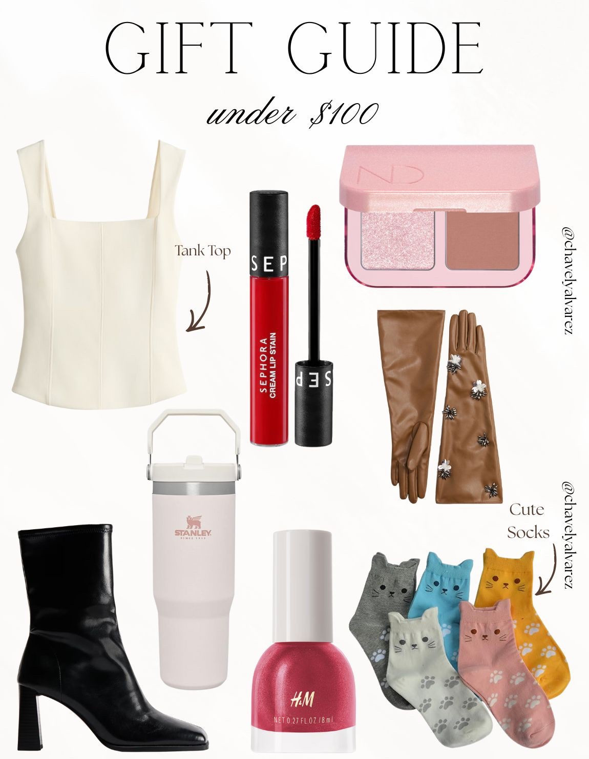 GIFT GUIDE: Chic Essentials & Everyday Favorites Under $100! 🎁

Embrace the season of giving with this perfectly curated collection of must-have gifts! 💖

We are obsessed with the statement piece: a structured ivory square-neck tank top that serves as the ultimate wardrobe staple. Balance the clean lines with playful, trendy accessories like adorable cat-patterned socks or embellished camel leather gloves for a touch of personality. Finish the look with beauty and lifestyle essentials: a pop of color with a classic red lip stain, a shimmering pink blush palette, and the viral favorite insulated tumbler to stay hydrated in style!

#GiftGuide
#HolidayGifts
#GiftsUnder100
#StockingStuffers
#AmazonFinds
#SephoraBeauty
#StanleyTumbler
#WinterStyle
#BeautyFavorites
#HolidayShopping
#LTKStyle
#LTKGiftGuide
#EverydayEssentials
#GiftInspo
#WardrobeStaples


#LTKFindsUnder50 #LTKGiftGuide #LTKFindsUnder100