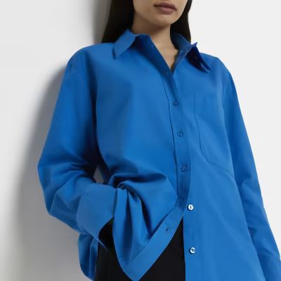Blue oversized shirt | River Island (UK & IE)