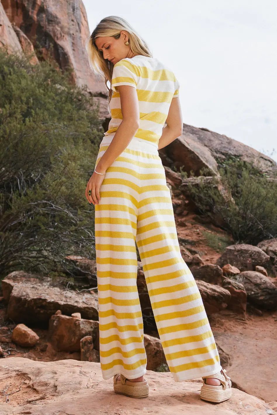 Charly Striped Pants in Yellow | Bohme