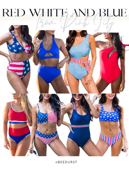 Fourth of July swimsuit! 4th of July swim from Pink Lily, Red White and Blue swimsuits, patriotic outfits, patriotic swimwear, blue swimsuit, American flag swimsuit

#LTKswim #LTKFind #LTKSeasonal