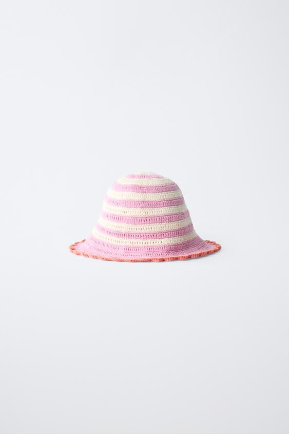 STRIPED CROCHET KNIT HAT | Zara US