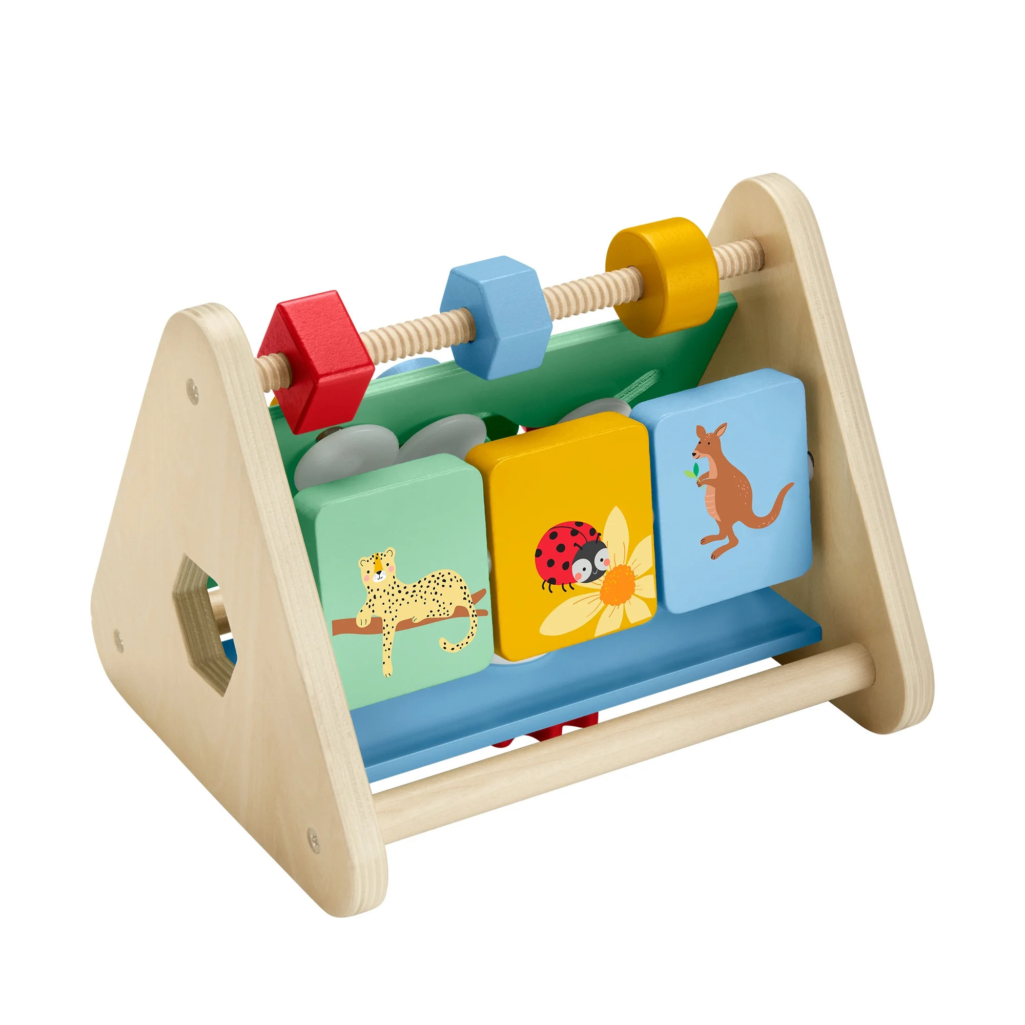 Fisher-Price Wooden Activity Triangle, 2-Sided Fine Motor Toy for Baby & Infant 6M+, 1 Wooden Pie... | Walmart (US)