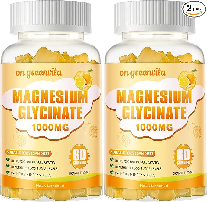 Magnesium Glycinate Gummies 1000mg - Sugar Free Magnesium Potassium Supplement with Vitamin D, B6... | Amazon (US)