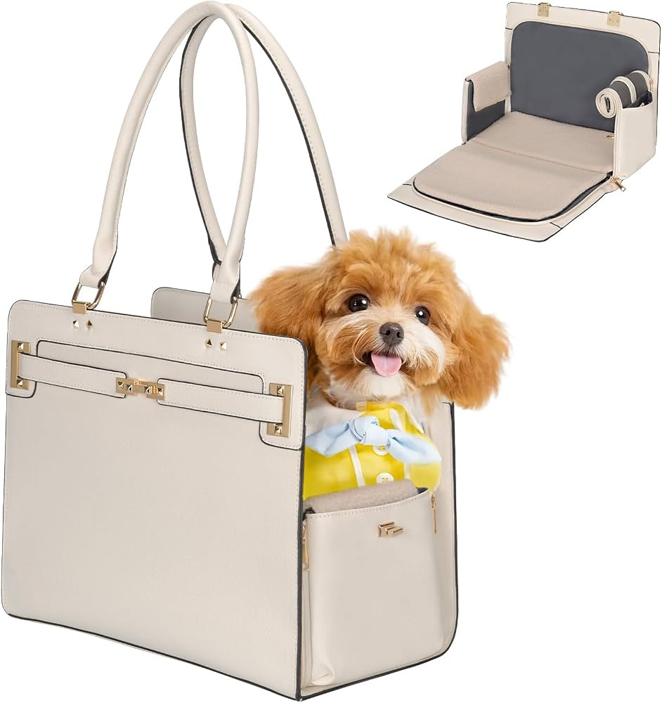 2-in-1 Stylish Dog Purse Carrier Soft-Sided Carriers Travel Tote Bag for Small Dogs Cats, Fashion... | Amazon (US)