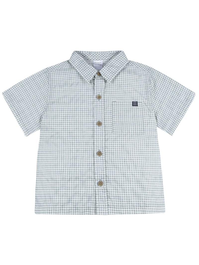 Modern Moments by Gerber Baby and Toddler Boy Button Front Shirt and Short Set, 2-Piece, Sizes 0/... | Walmart (US)