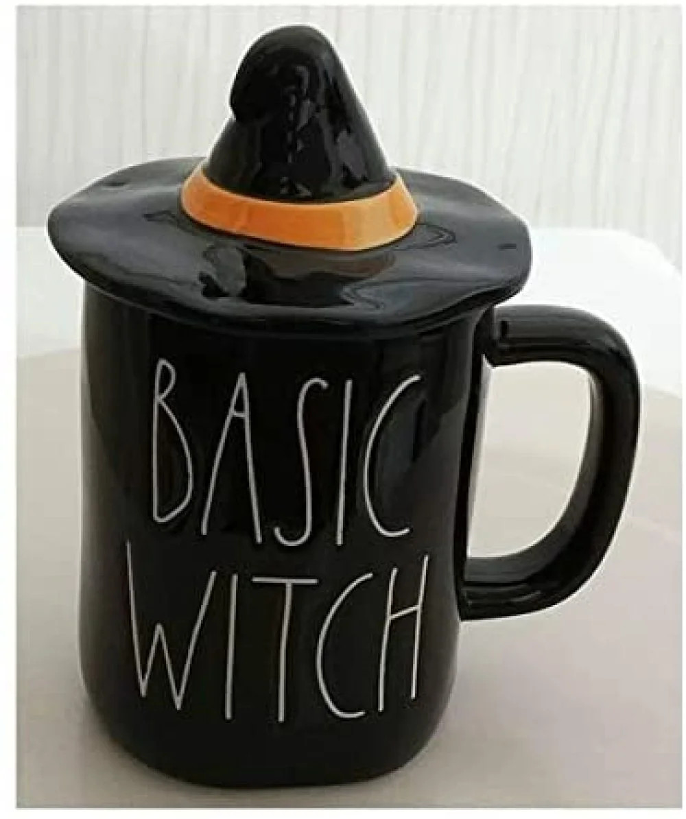 Rae Dunn Artisan Collection by Magenta Basic Witch Halloween Black Coffee Tea Mug with Hat Topper... | Walmart (US)