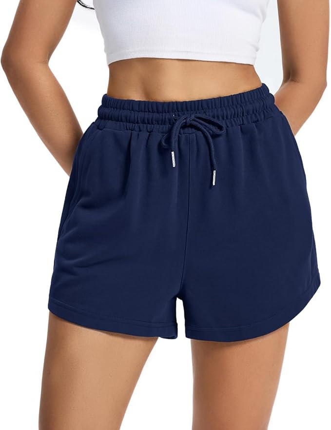 Auriviz Women's Sweat Shorts Comfy Lounge Running Shorts Gym Summer Casual High Waisted Athletic ... | Amazon (US)