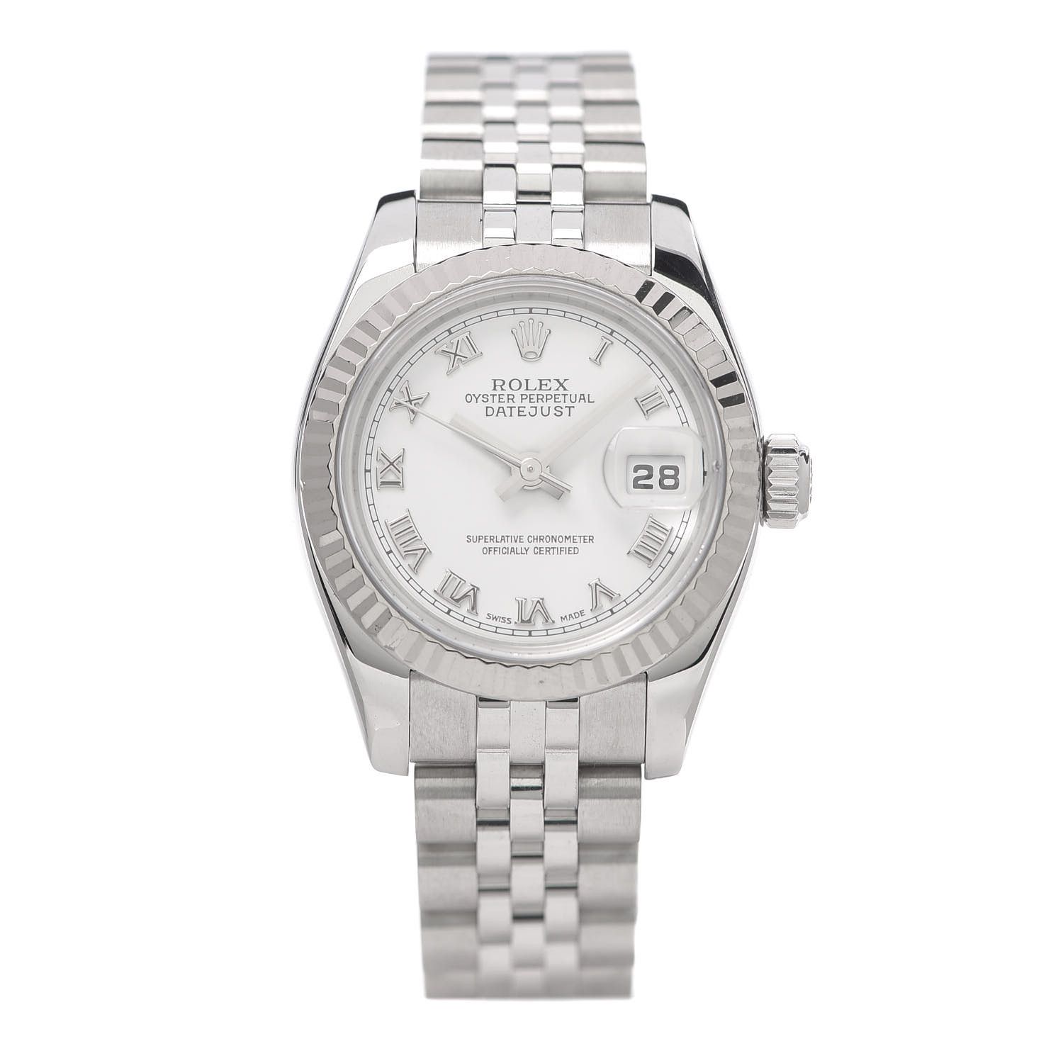 ROLEX

Stainless Steel 18K White Gold 26mm Oyster Perpetual Datejust Watch White Roman 179174 | Fashionphile